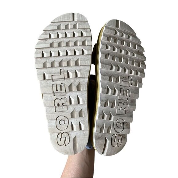 Sorel Roaming Two-Strap Womens size 8 Olive Green Ruched 2-Strap Slide Sandals - Picture 7 of 8